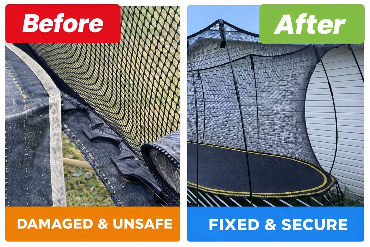 Damaged and unsafe vs Fixed and secure